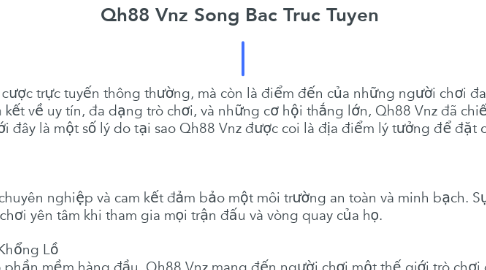 Mind Map: Qh88 Vnz Song Bac Truc Tuyen