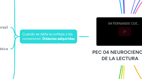 Mind Map: PEC 04 NEUROCIENCIA DE LA LECTURA