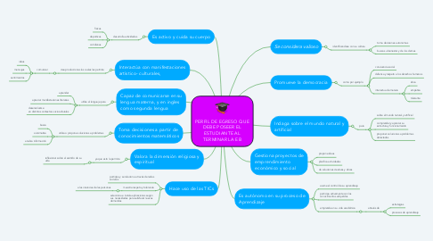 Mind Map: PERFIL DE EGRESO QUE DEBE POSEER EL ESTUDIANTE AL TERMINAR LA EB