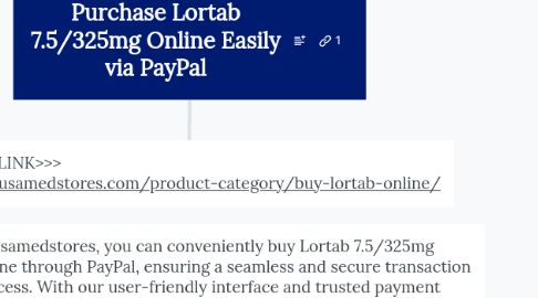 Mind Map: Purchase Lortab 7.5/325mg Online Easily via PayPal