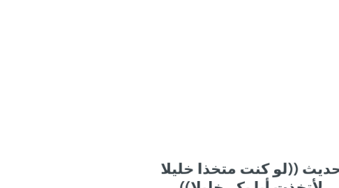 Mind Map: حديث ((لو كنت متخذا خليلا لأتخذت أبا بكر خليلا))