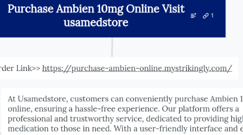 Mind Map: Purchase Ambien 10mg Online Visit usamedstore