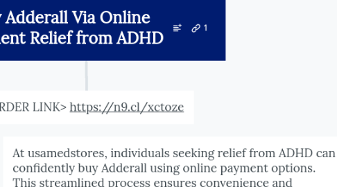 Mind Map: Buy Adderall Via Online Payment Relief from ADHD