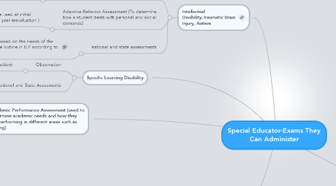 Mind Map: Special Educator-Exams They Can Administer
