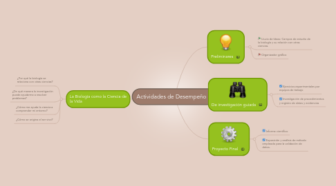 Mind Map: Actividades de Desempeño