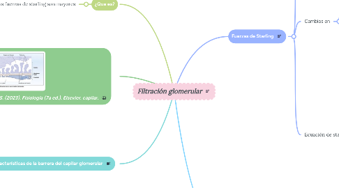 Mind Map: Filtración glomerular