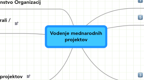 Mind Map: Vodenje mednarodnih projektov