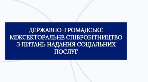 Mind Map: ДЕРЖАВНО-ГРОМАДСЬКЕ МІЖСЕКТОРАЛЬНЕ СПІВРОБІТНИЦТВО З ПИТАНЬ НАДАННЯ СОЦІАЛЬНИХ ПОСЛУГ