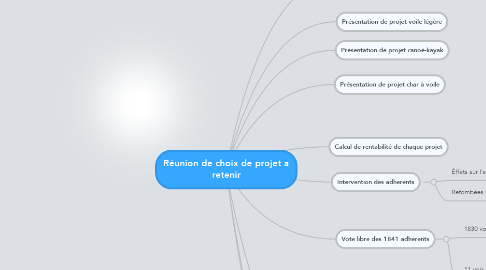 Mind Map: Réunion de choix de projet a retenir