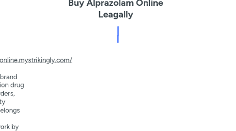 Mind Map: Buy Alprazolam Online Leagally