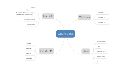 Mind Map: Court Case