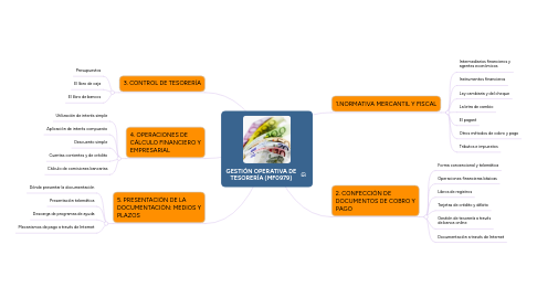 Mind Map: GESTIÓN OPERATIVA DE TESORERÍA (MF0979)