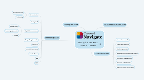 Mind Map: Selling the business: trade and assets