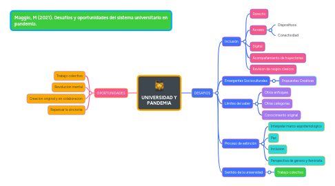 Mind Map: UNIVERSIDAD Y PANDEMIA