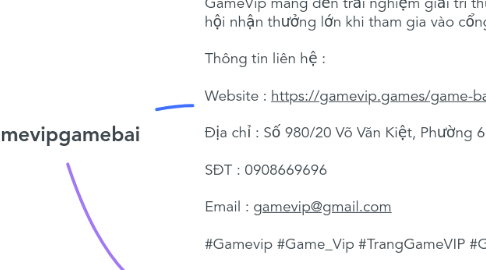 Mind Map: gamevipgamebai