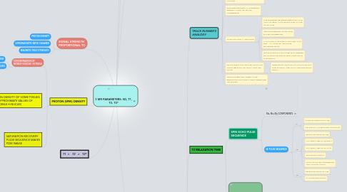 Mind Map: 3 MR PARAMETERS: SD, T1, T2, T2*