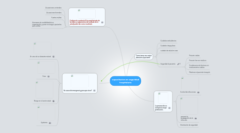 Mind Map: capacitacion en seguridad hospitalaria