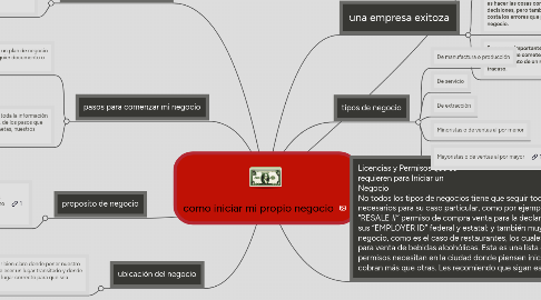 Mind Map: como iniciar mi propio negocio