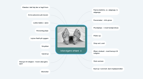 Mind Map: Istandgøre afdød