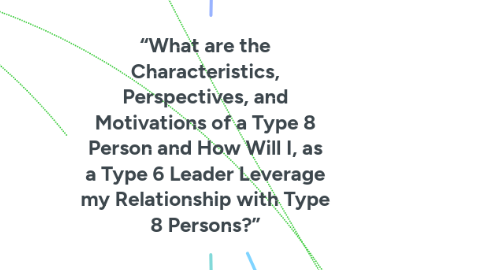 Mind Map: “What are the Characteristics, Perspectives, and Motivations of a Type 8 Person and How Will I, as a Type 6 Leader Leverage my Relationship with Type 8 Persons?”