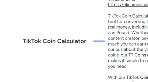 Mind Map: TikTok Coin Calculator
