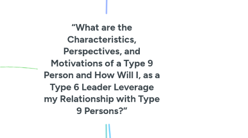 Mind Map: “What are the Characteristics, Perspectives, and Motivations of a Type 9 Person and How Will I, as a Type 6 Leader Leverage my Relationship with Type 9 Persons?”