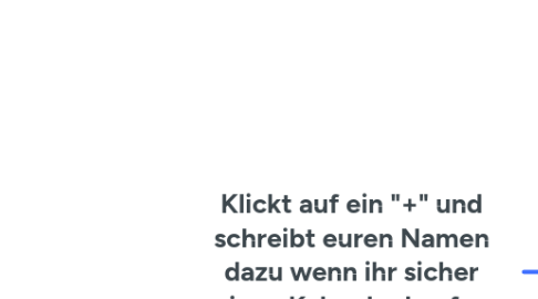 Mind Map: Klickt auf ein "+" und schreibt euren Namen dazu wenn ihr sicher einen Kalender kaufen wollt.