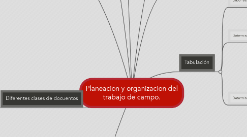 Mind Map: Planeacion y organizacion del trabajo de campo.