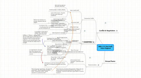 Mind Map: MBA 610 (2nd Half) Alicia Haglund