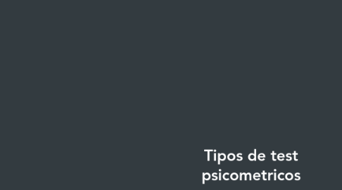 Mind Map: Tipos de test psicometricos
