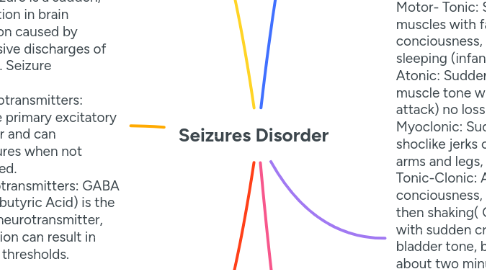Mind Map: Seizures Disorder