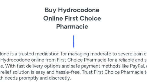 Mind Map: Buy Hydrocodone Online First Choice Pharmacie