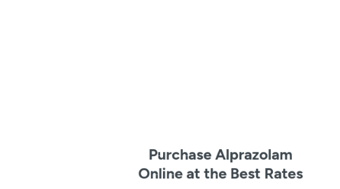 Mind Map: Purchase Alprazolam Online at the Best Rates