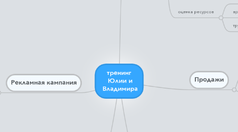 Mind Map: тренинг  Юлии и  Владимира