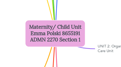 Mind Map: Maternity/ Child Unit Emma Polski 8655191 ADMN 2270 Section 1
