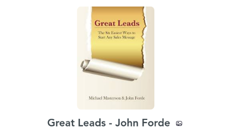 Mind Map: Great Leads - John Forde