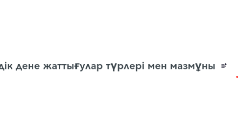 Mind Map: Емдік дене жаттығулар түрлері мен мазмұны