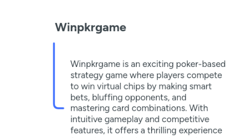 Mind Map: Winpkrgame