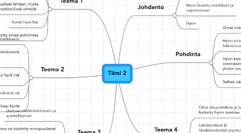 Mind Map: Tiimi 2