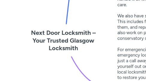 Mind Map: Next Door Locksmith – Your Trusted Glasgow Locksmith