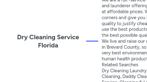 Mind Map: Dry Cleaning Service Florida