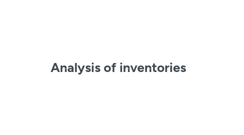 Mind Map: Analysis of inventories