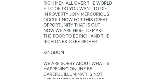 Mind Map: How to join occult for money ritual