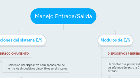 Mind Map: Manejo Entrada/Salida