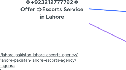 Mind Map: 20+ Lahore Escorts Girls ✧+923212777792✧ Offer ➩Escorts Service in Lahore