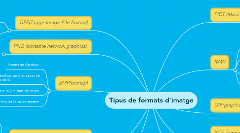 Mind Map: Tipus de formats d'imatge