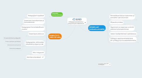 Mind Map: Pedagogista kehittämistä ja yritysyhteistyötä Salpauksessa