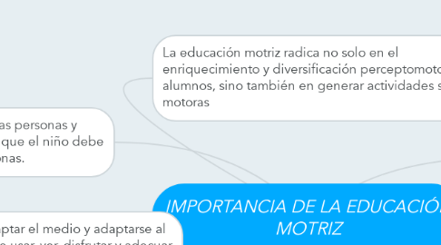 Mind Map: IMPORTANCIA DE LA EDUCACIÓN MOTRIZ