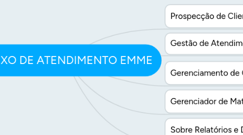 Mind Map: FLUXO DE ATENDIMENTO EMME