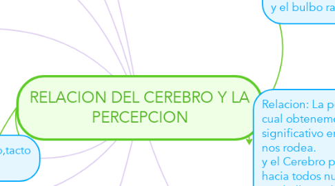 Mind Map: RELACION DEL CEREBRO Y LA PERCEPCION